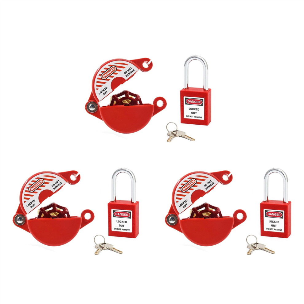 Outdoor Faucet Lock with Padlock - for 1 to 2-1/2In Dia Valve Handles