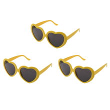 Fashion Funny Summer Love Heart Shape Sunglasses Yellow