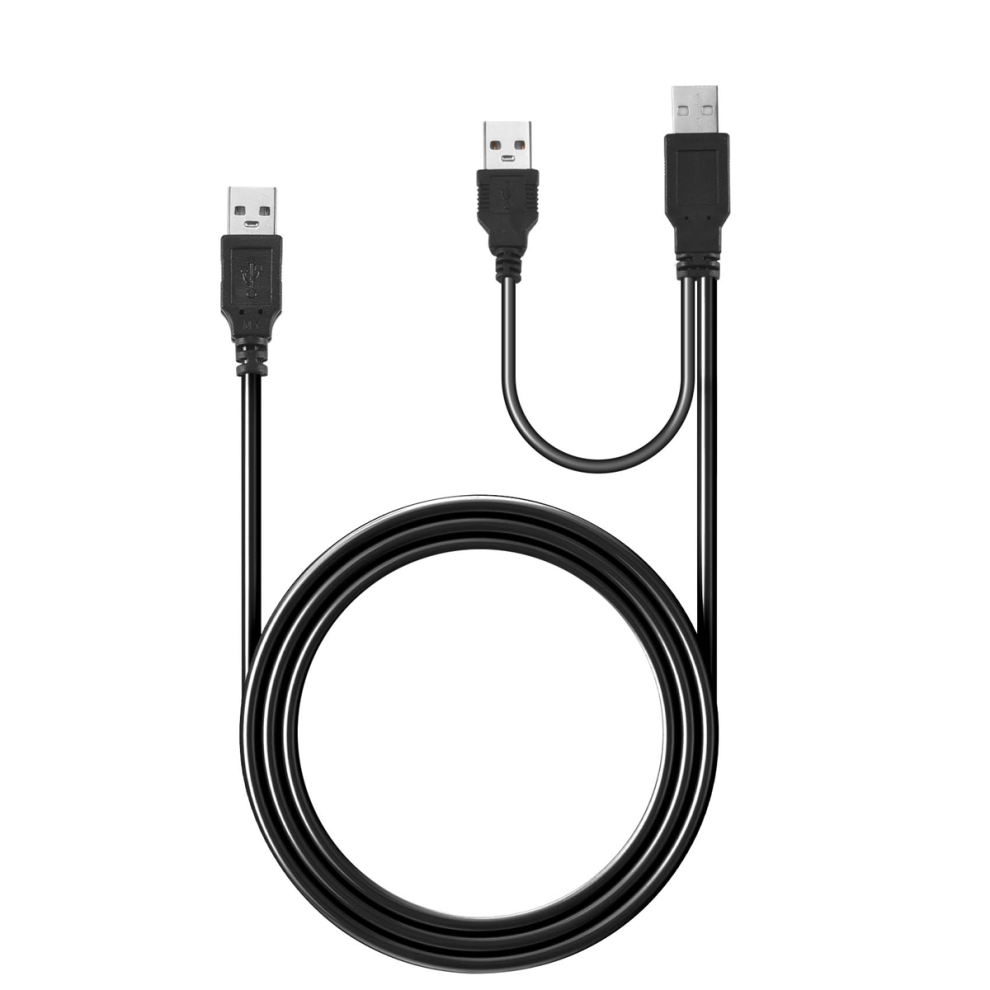 Usb 2.0 Type A Male To Dual Usb A Male Y Splitter Cable Cord Black 4711565553875