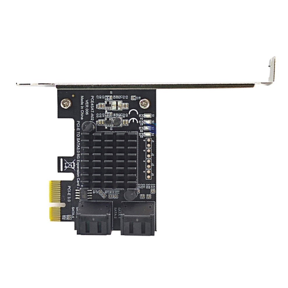 Asm1064 Chip Hard Disk Drive Ssd Adapter Card 4 Port Iii Pcie Blue/Light 4711565532559