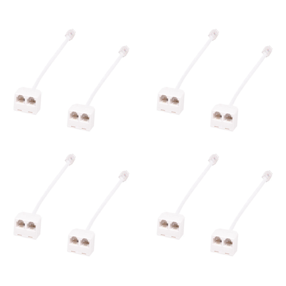 2Pcs 6P4c Rj11 Dual Female To Male Telephone Cable Splitter Adapter 4711565531040