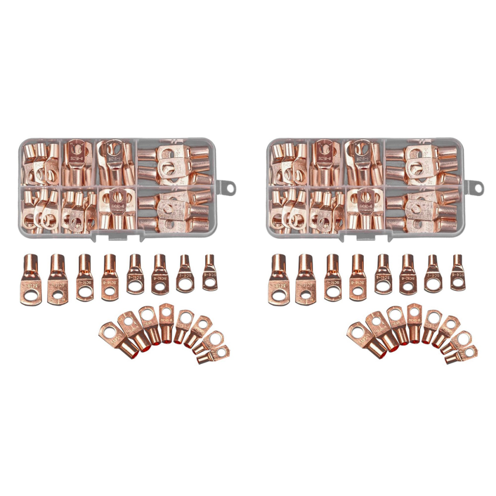 70Pcs Wire Lug Connector Ring Sc6-25 Copper Connectors Bare Cable Kit 4711565531200