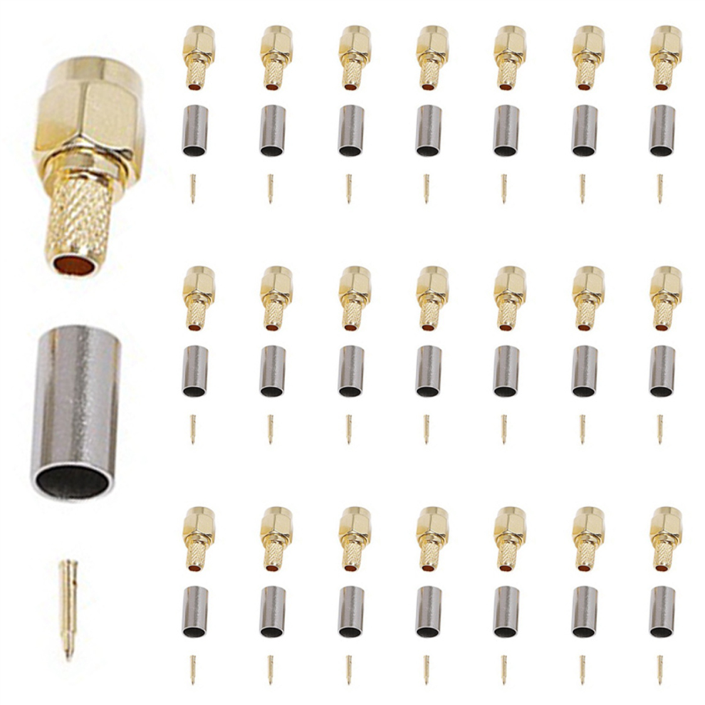 100Pcs Sma Male Plug Straight Crimp For Rg58 Connector Adapter 4711565530814