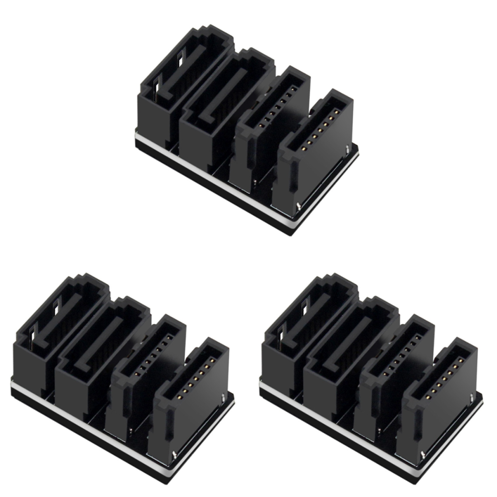 Double Sata 7Pin Female To Double 7Pin Male 180 Degree Angled Adapter 4711565532900