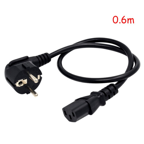 EU Power Cable C13 for PC Computer Monitor Printer TV(0.6M,EU Plug) 2