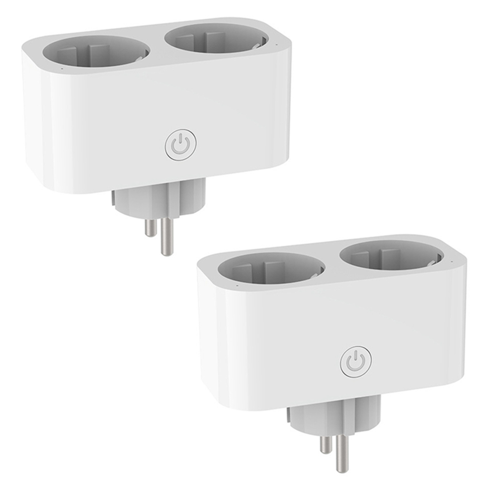 Tuya Smart Wifi Dual Plug 16A 2-In-1 Socket Outlet Switch Cly809m(Eu) 4711565538957