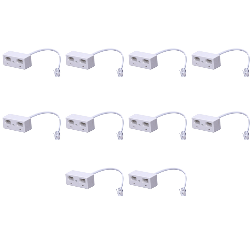 Rj11 Plug To Dual Uk Bt Telephone Socket Convertor 4711565538162