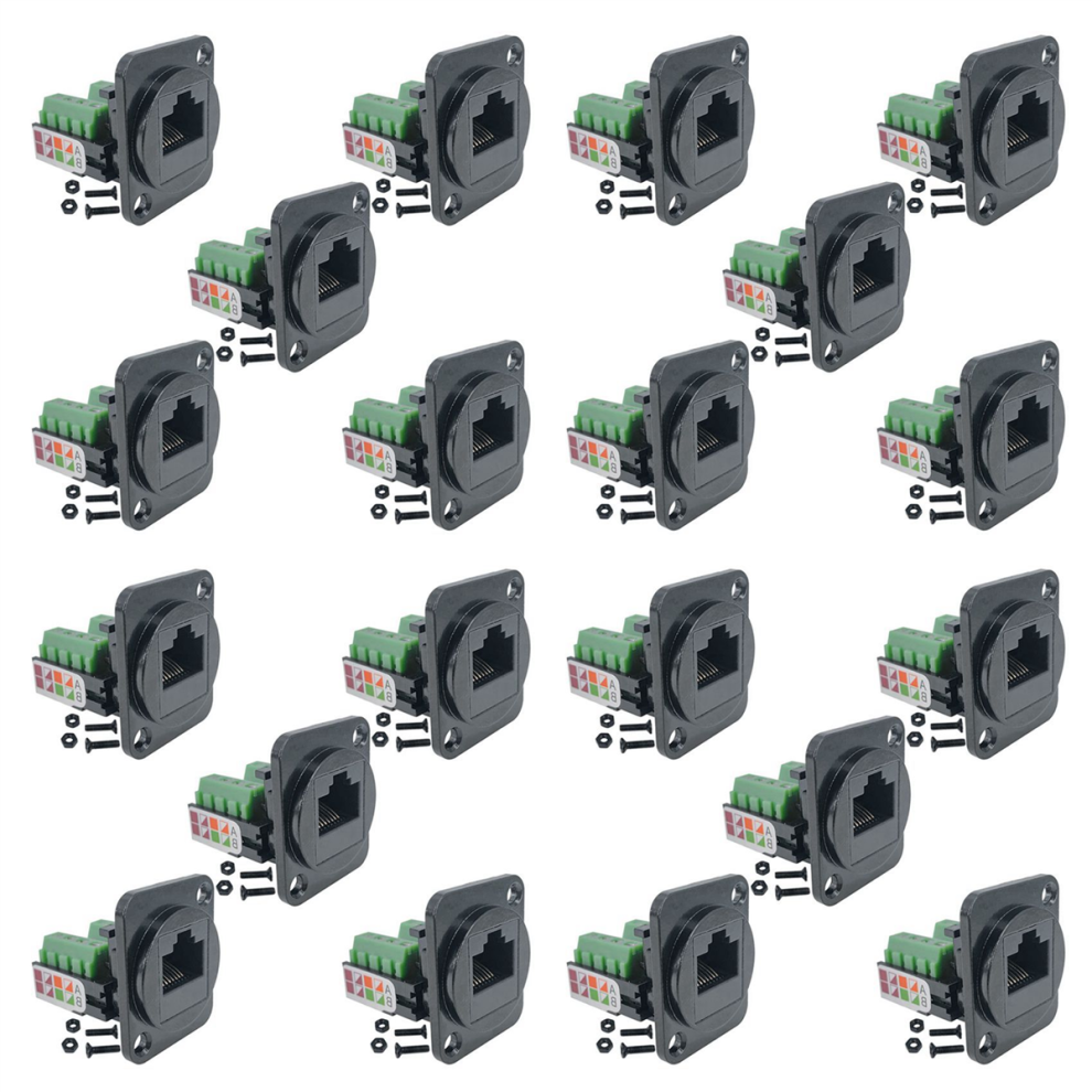 5Pcs Rj45 Female Panel Mount Screw Terminal Adapter 4711565542039
