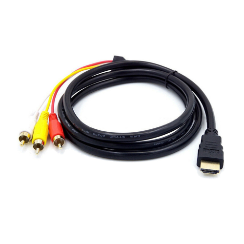 1080P -Compatible Male AV Cable W/SCART To 3 Phono Adapter 1