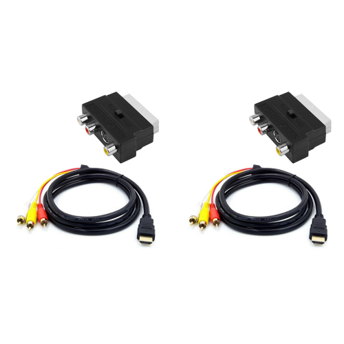 1080P -Compatible Male AV Cable W/SCART To 3 Phono Adapter