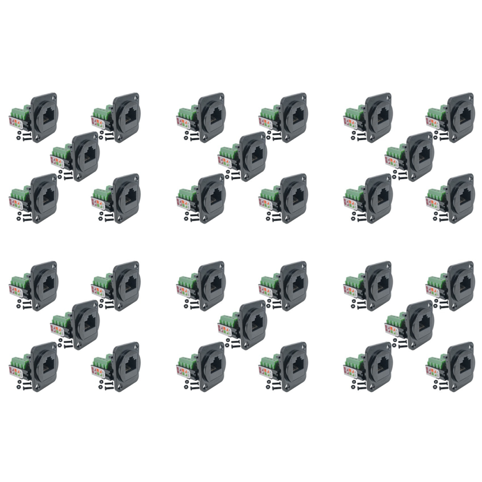 5Pcs Rj45 Female Panel Mount Screw Terminal Adapter 4711565542053