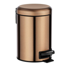 Wenko Small Cesth lattina con bidone della spazzatura a pedale e pedale per bagno con secchio rimovibile in acciaio inossidabile inossidabile nero 0,