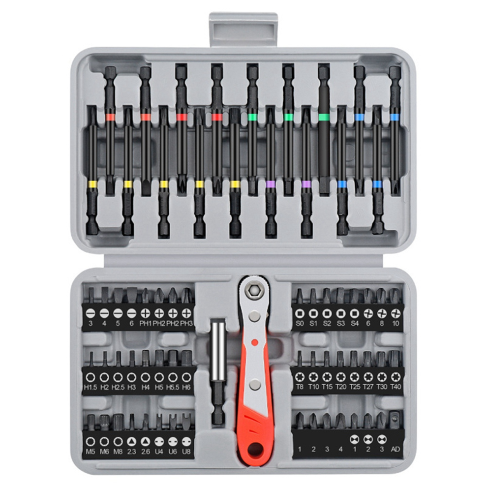 68Pcs Ratchet Screwdriver Bit Combination Set 4712844925055