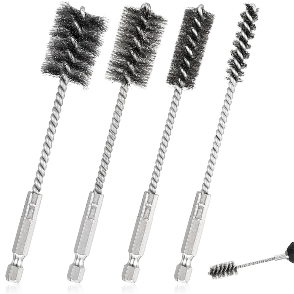 4 Pcs Wire Brushes For Drill Stainless Steel Bore Brush Set 4712844928582