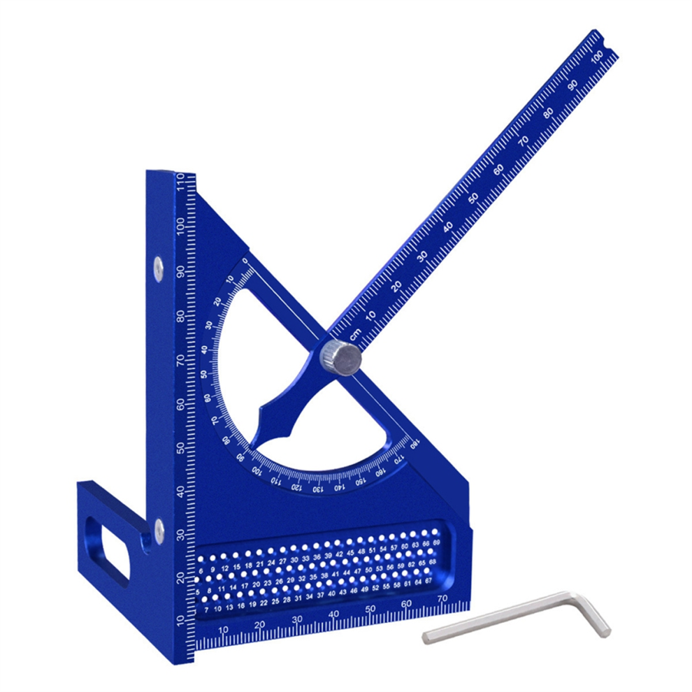 Carpentry Square Protractor With 180 Degree Quick Marking Guide Blue 4712844929237