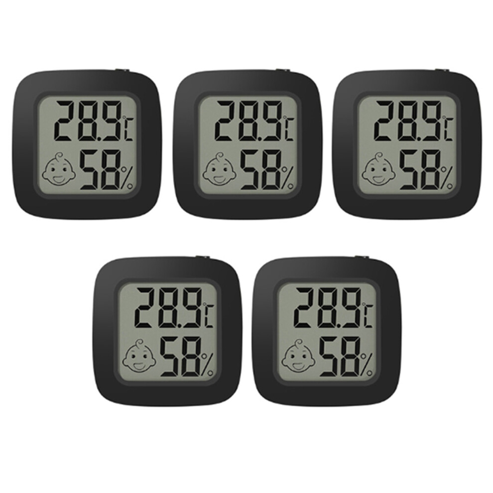 Lcd Digital Thermometer Hygrometer Magentic Temperature Meter Black 4712844901639