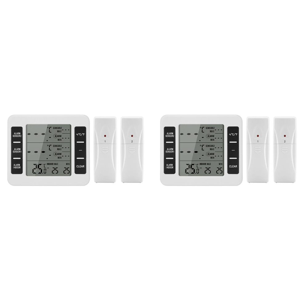 1Set Wireless Freezer Thermometer Refrigerator Thermometer Clock 4712844901349
