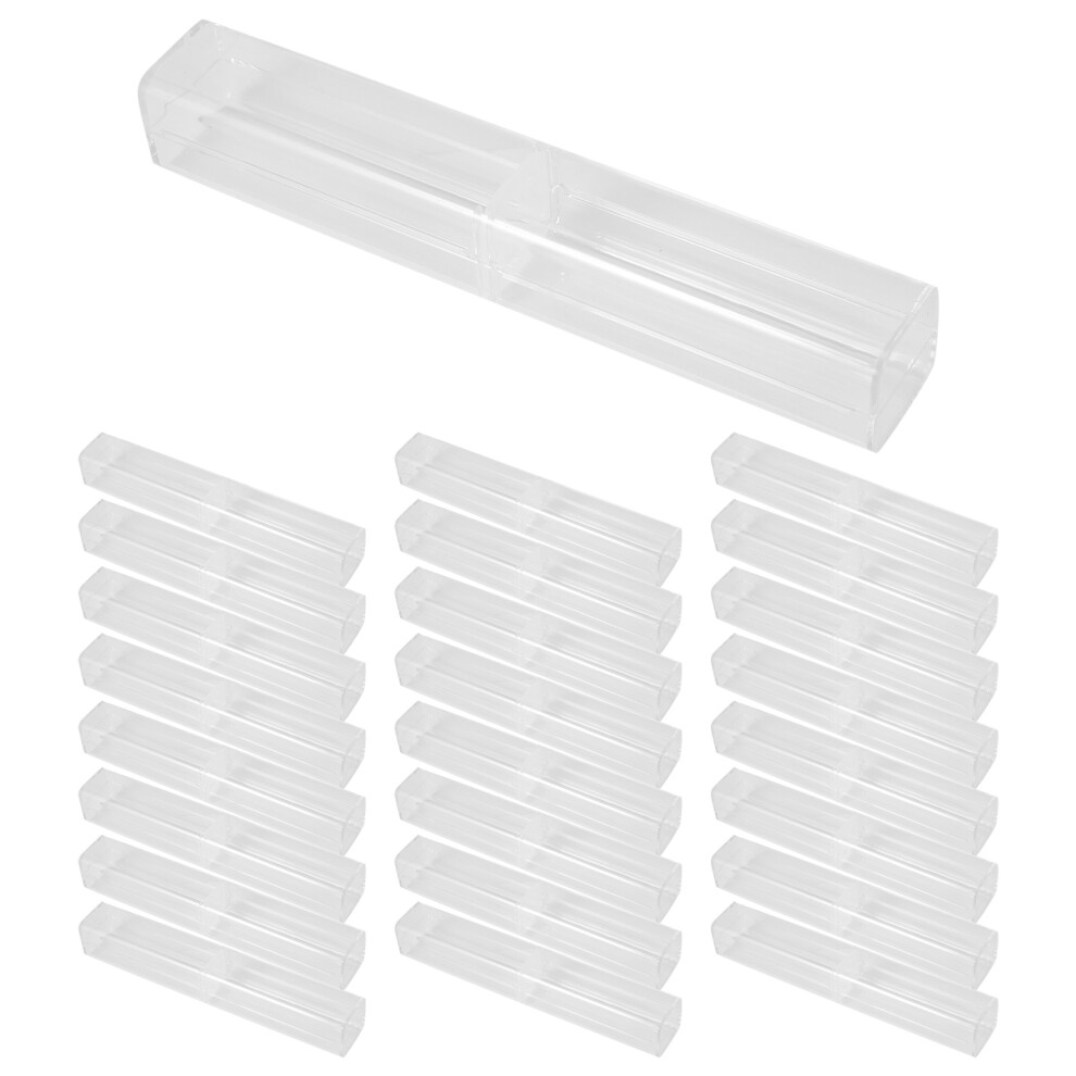 25Pcs Plastic Clear Pen Case Gift Empty School Office Collection Set-image-OPC-PJ9CKKV-NEW