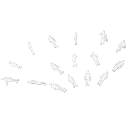 100pcs HO Scale 1:100 White Model People Unpainted Train Figures 2