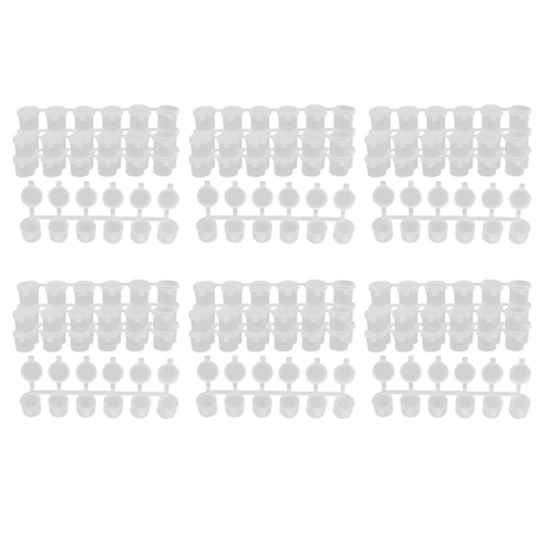 5 Strips 30 Pots Empty Paint Strips, 10Ml/ 0.35Oz Paint Pot Strips