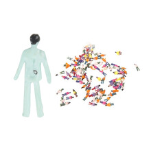 100pcs Z Scale 1:200 Mix Painted Model People Train Park Street