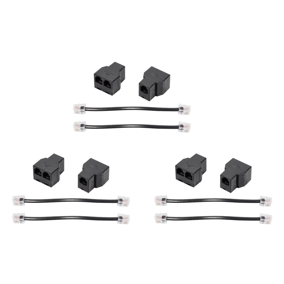 2Pcs Rj11 Telephone Cable Splitter 6P4c 2 Ports Splitter Adapter 4712844937461