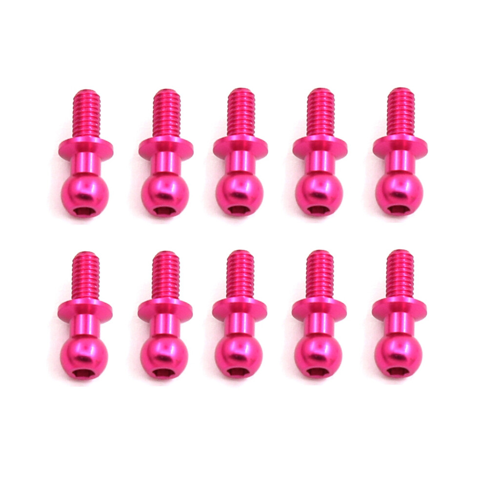 10Pcs M3 Metal Hex Ball Head Screws For Tt01 Tt02,Pink 4712844941123