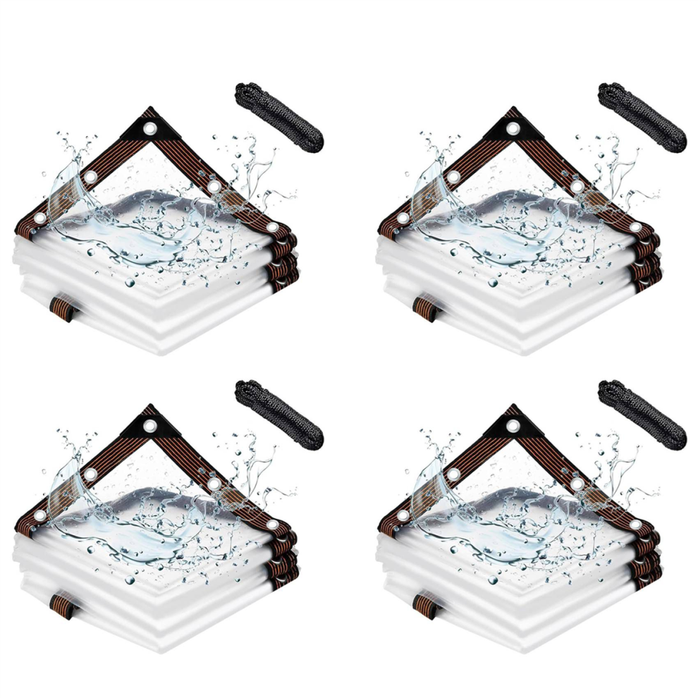 6.6x6.6 FT Clear Waterproof Tarps, Tarp with,Clear tarps for Patio-image-OPC-PJ9CPJS-NEW