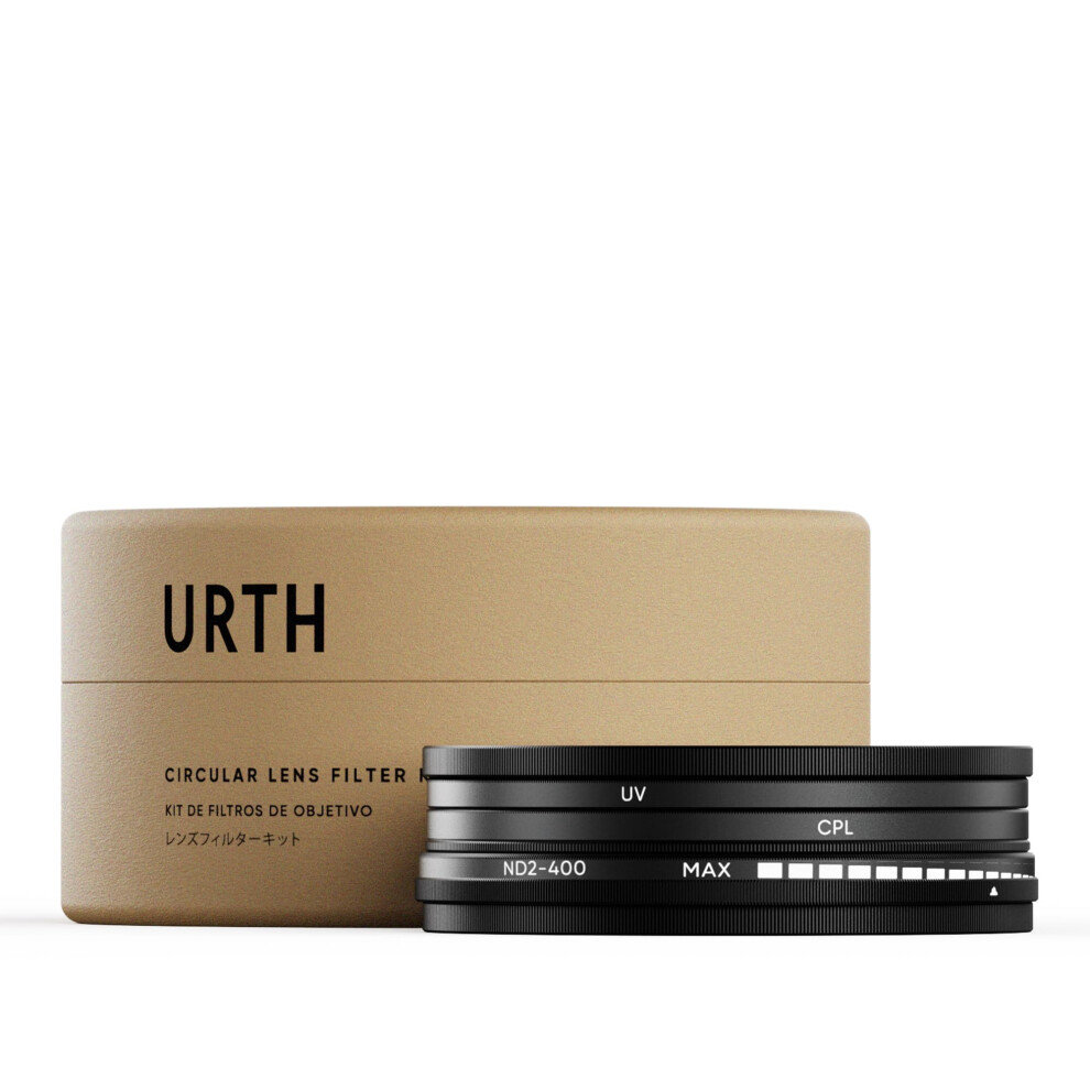 Urth 55Mm 3-In-1 Lens Filter Kit - Uv, Circular Polarizing (Cpl), Variable Neutral Density Nd2-400 Multi-Coated Optical Glass, Ultra-Slim Camera Lens 9354842006821