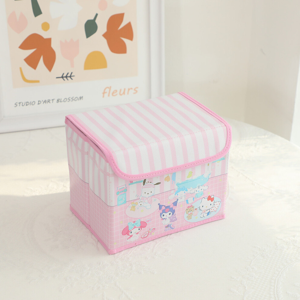 (Bath Set) Foldable Desktop Storage Box With Cover And Kuromi Melody Print Daily Design For-image-OPC-PJ9D62M-NEW