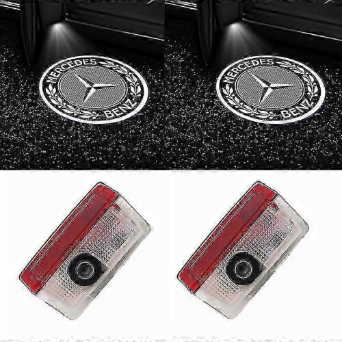 (5.00) 2x Car Door Led Projector For Mercedes Benz Gls/glc/glb/gla/a/b/c/e-
