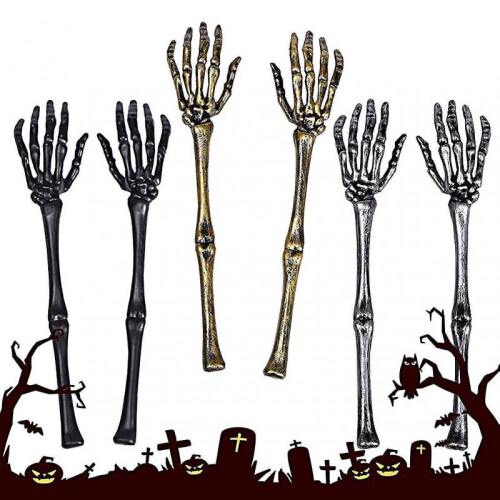 (White) 2pcs Great Skeleton Arm Stakes Plastic Arm Groundbreakers 1