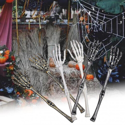 (White) 2pcs Great Skeleton Arm Stakes Plastic Arm Groundbreakers 2