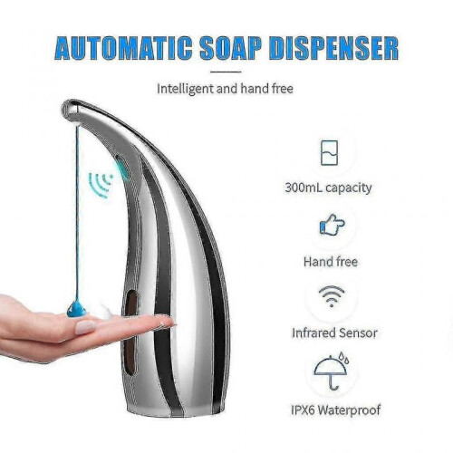 300ml Automatic Soap Dispenser - Silver Infrared Touchless Soap Dispenser 2