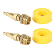 2x 1lb Propane Regulator Adapter,1in -20 Male Throwaway Cylinder To 3/8in Male Flare & 1/4in Quick-YKY416