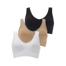 (XL, Multicolor) 3 Pack (tm) - The Ultimate Comfort Bra. Seamless Support Comfort Sport
