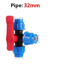 (Plastic Tee valve) Pe Connector Pipe Fittings 32mm Water Tube Direct Connection Joint Fast Connection Ball Valve Agricu