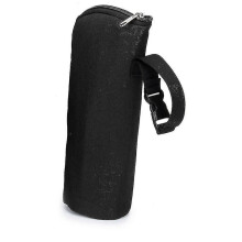 (Black) Water Bottle Cooler Tote Bag Insulated Holder Carrier Cover Pouch For Travel