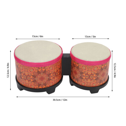 Ensemble de bongos 5 pouces et 6 pouces - texture orange 1