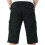 (M, Black) Mens 3/4 Long Length Elasticated Shorts Waist Cargo Combat Three Quarter Pants 2
