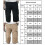 (M, Black) Mens 3/4 Long Length Elasticated Shorts Waist Cargo Combat Three Quarter Pants 3
