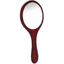 Handheld Mirror, Cosmetic Mirror Vintage Hand Held Makeup Mirror, with Wood Handle Hairdressing Mirr-YKY416