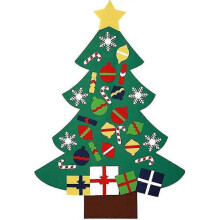 DIY Felt Christmas Tree Set with 30 Detachable Ornaments New Year Xmas Gifts for Kids Door Wall Hanging Decor