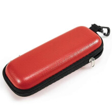 (Red) Glasses Case In Square Shape Zipper Hard Eyeglass Case Box with Hook