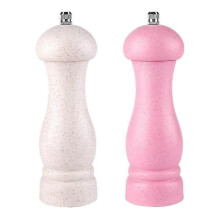 (Off-white- pink  color box) High Quality Oak Wood Salt and Pepper Grinder Adjustable Coarseness and Refillable