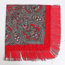 (1.00) Women Large Size Russian National Square Scarf Cotton Flower Pattern Print Headscarf Wraps Ladies Retro Fringed Blanket Shawl