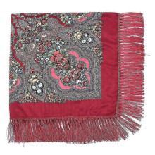 (6.00) Women Large Size Russian National Square Scarf Cotton Flower Pattern Print Headscarf Wraps Ladies Retro Fringed Blanket Shawl