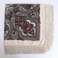 (9.00) Women Large Size Russian National Square Scarf Cotton Flower Pattern Print Headscarf Wraps Ladies Retro Fringed Blanket Shawl