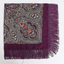 (2.00) Women Large Size Russian National Square Scarf Cotton Flower Pattern Print Headscarf Wraps Ladies Retro Fringed Blanket Shawl