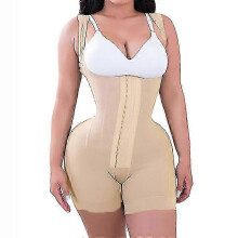 (M, Beige) Bbl High Compression Stage 3 Post Surgery Faja Colombianas Postpartum Garment Bodysuit Body Shaper Shapewear Women Tummy Tuck